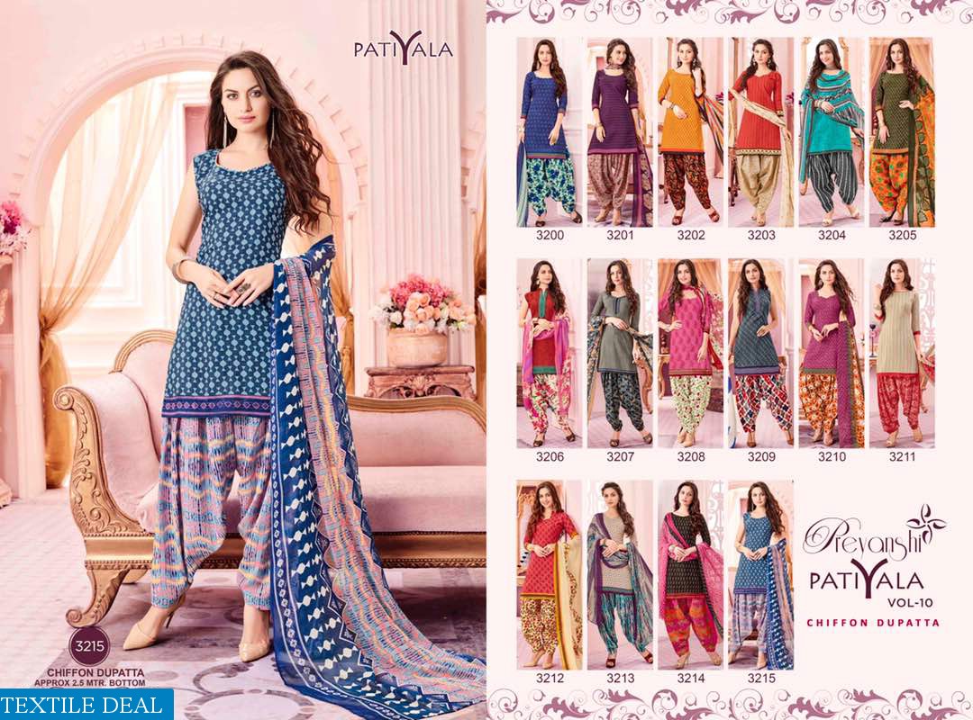 Anmol preyanshi patiyala vol-10 Wholesale Printed Dress material